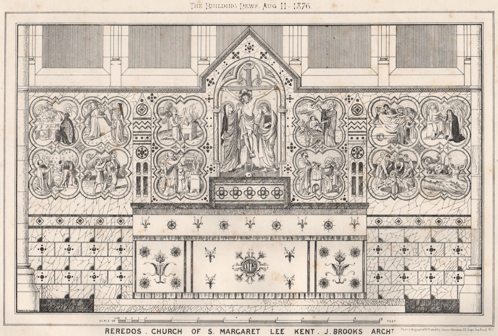 Reredos, church of St. Margaret, Lee, Kent. J. Brooks, Architect. London 1876